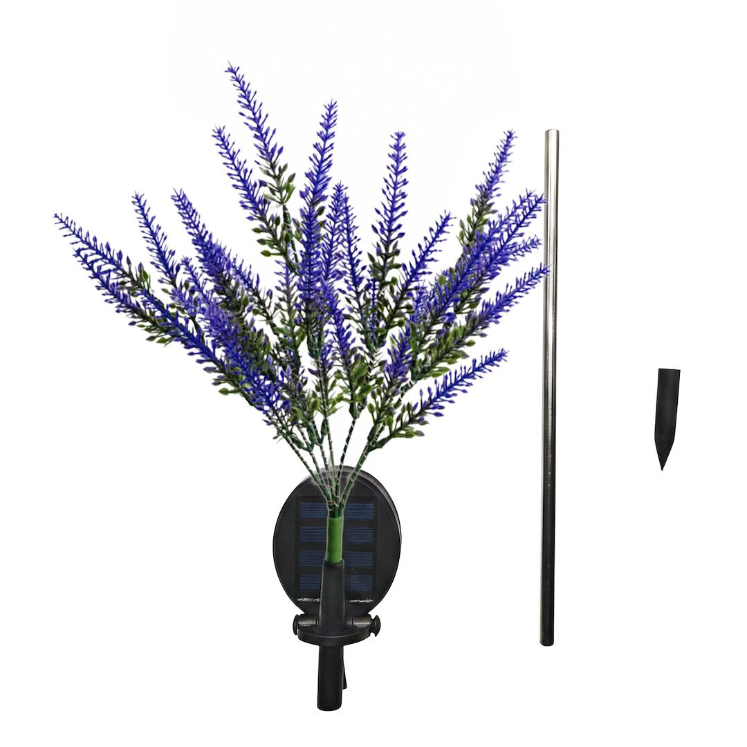 Lampka Solarna Lawenda Ozdobna Ogrodowa Wbijana LED 63cm