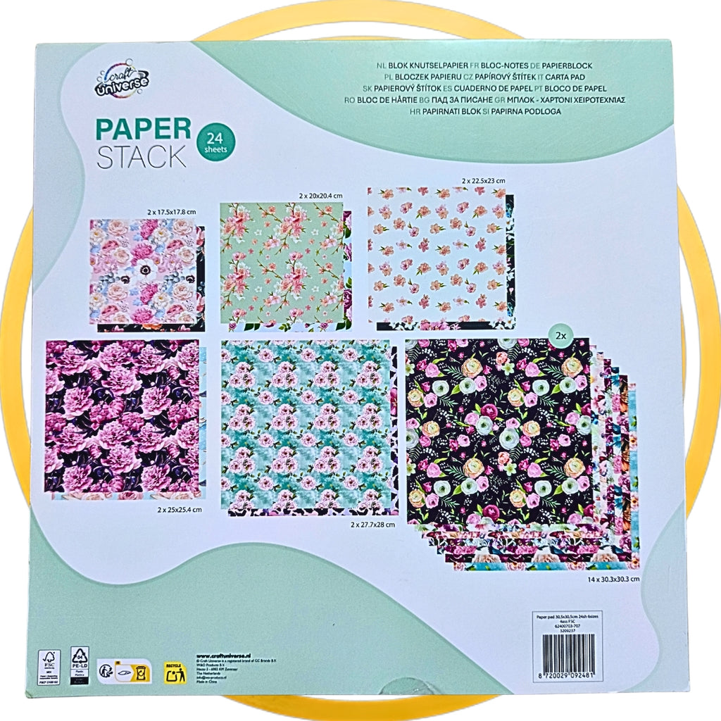 Zestaw Papierów Ozdobnych Craft Universe Scrapbooking Origami 24szt