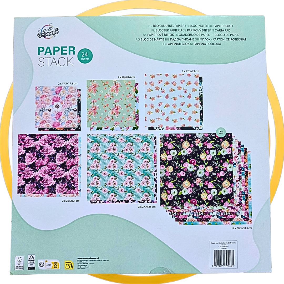 Zestaw Papierów Ozdobnych Craft Universe Scrapbooking Origami 24szt