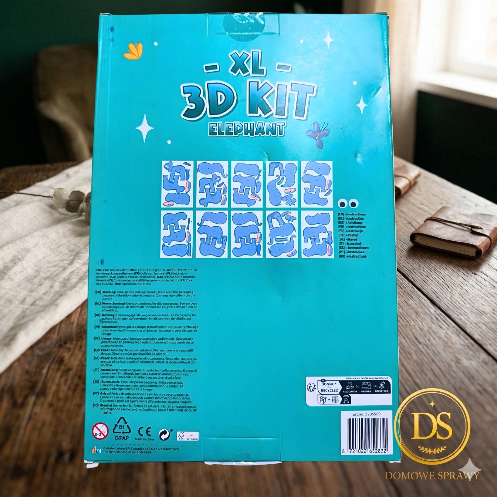 Kreatywne puzzle tekturowe 3D XL do składania Zestaw DIY Zwierzęta