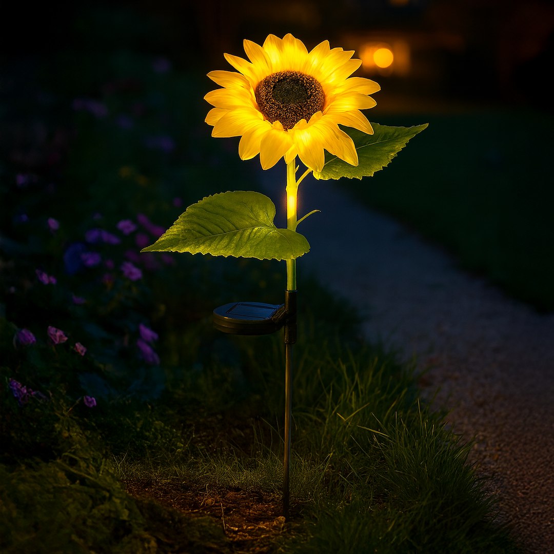 Lampka Solarna Wbijana LED Sunflower Słonecznik Ogrodowa IP44