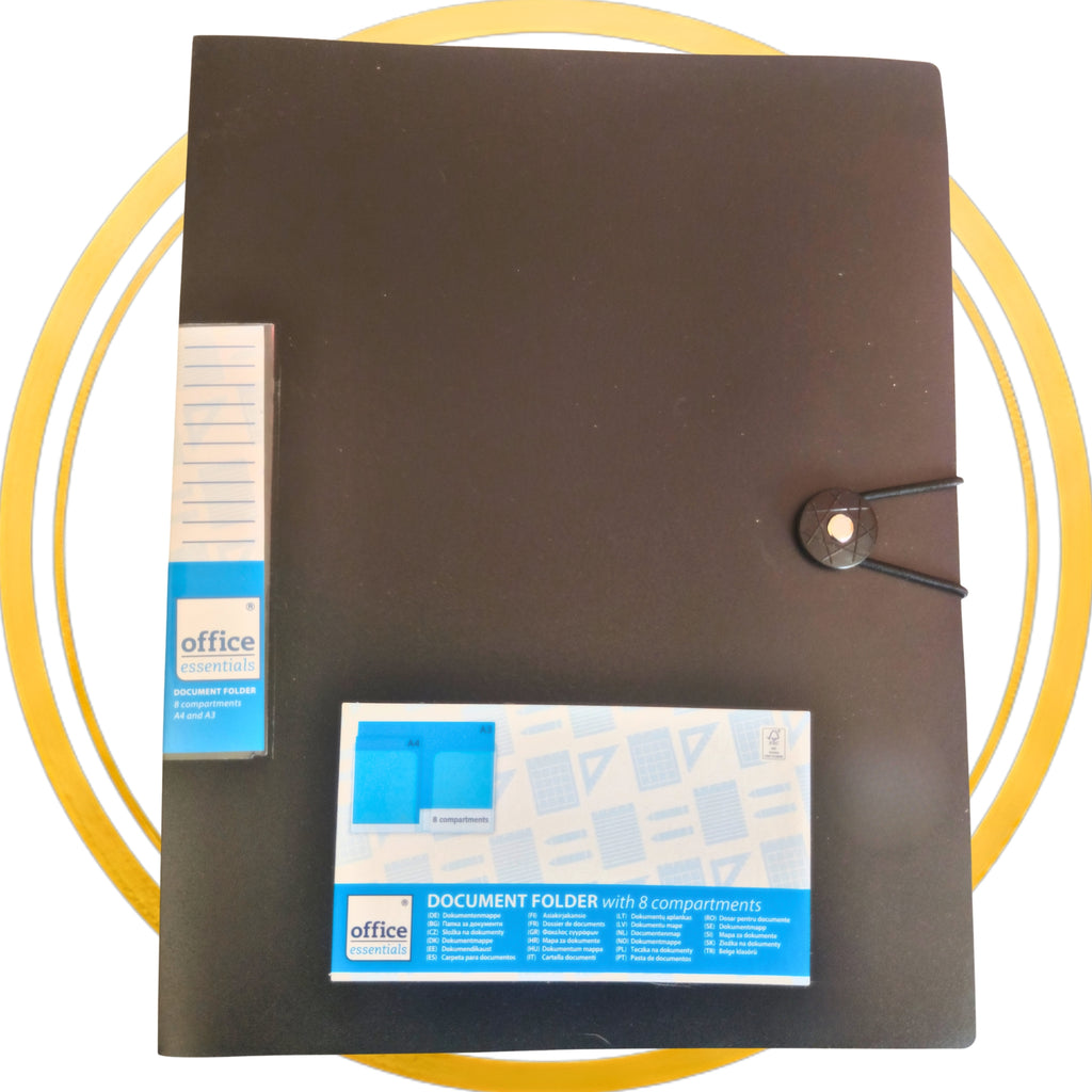 Teczka segregująca na dokumenty 8 przegródek A4 A3 Office Essentials