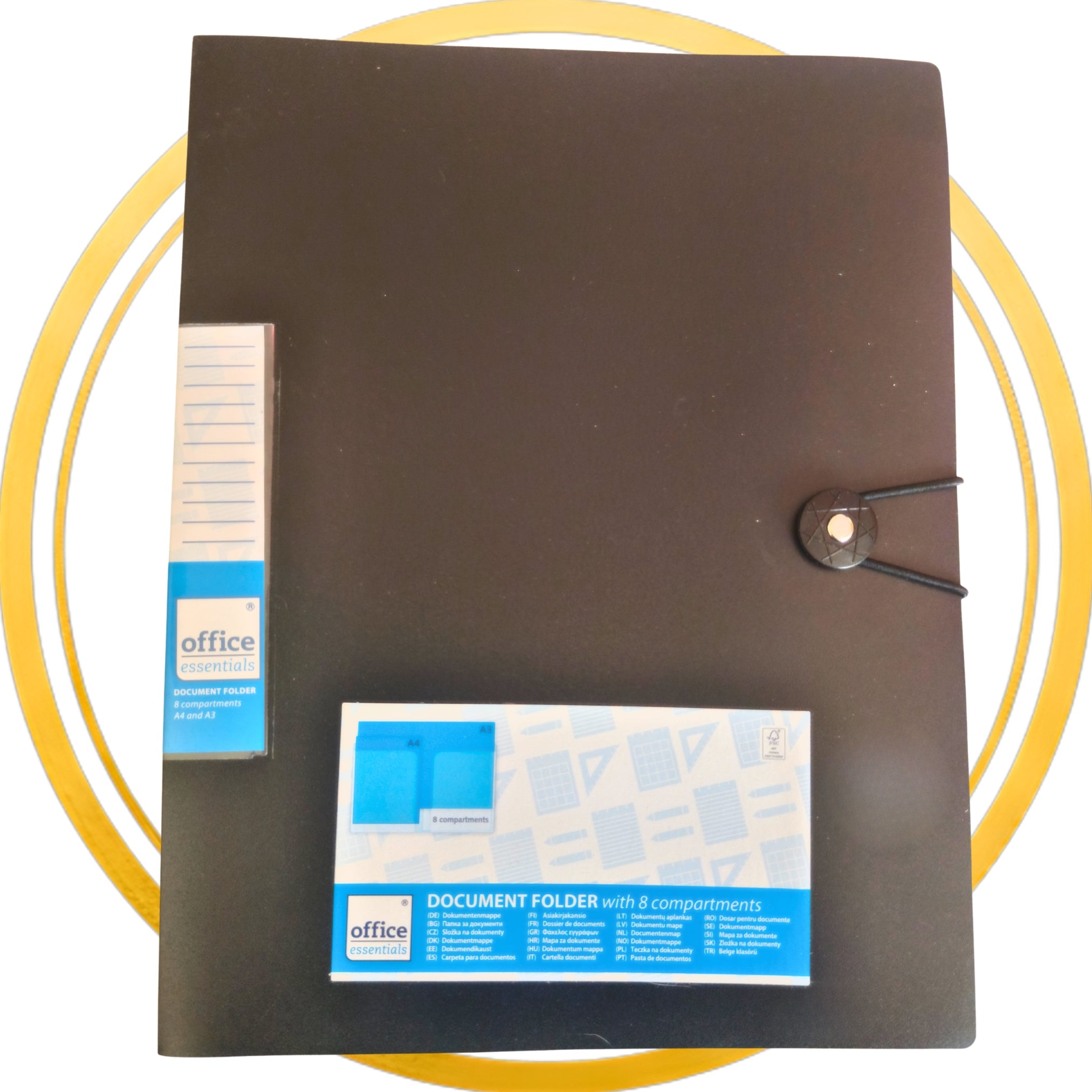 Teczka segregująca na dokumenty 8 przegródek A4 A3 Office Essentials