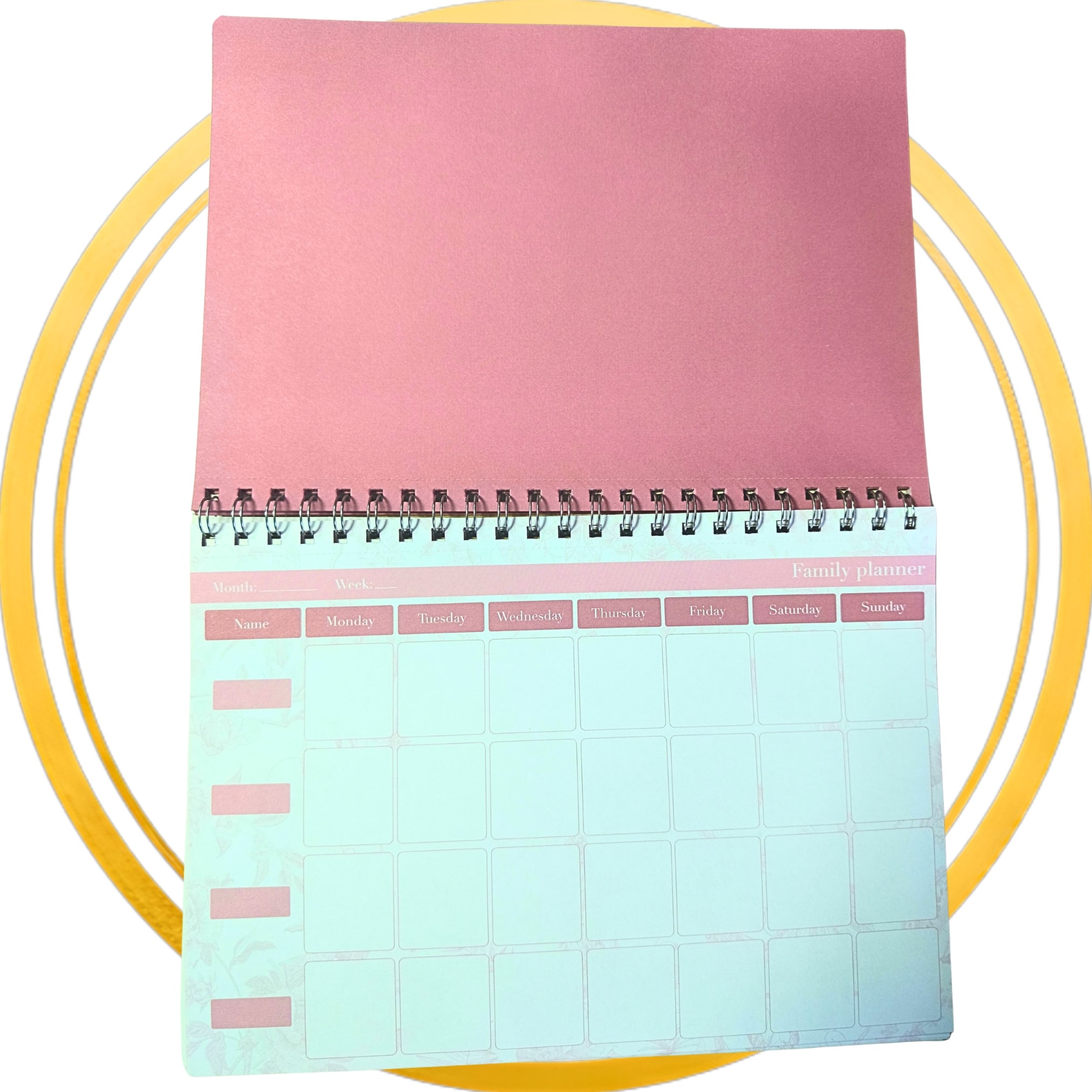 Elegancki Planer Rodzinny 52 Tygodnie Spirala z Naklejkami