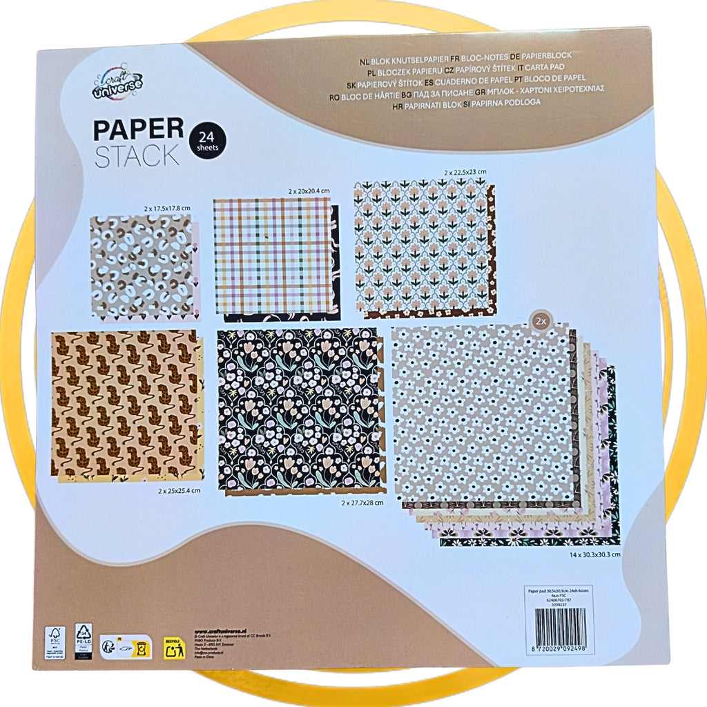 Zestaw Papierów Ozdobnych Craft Universe Scrapbooking Origami 24szt