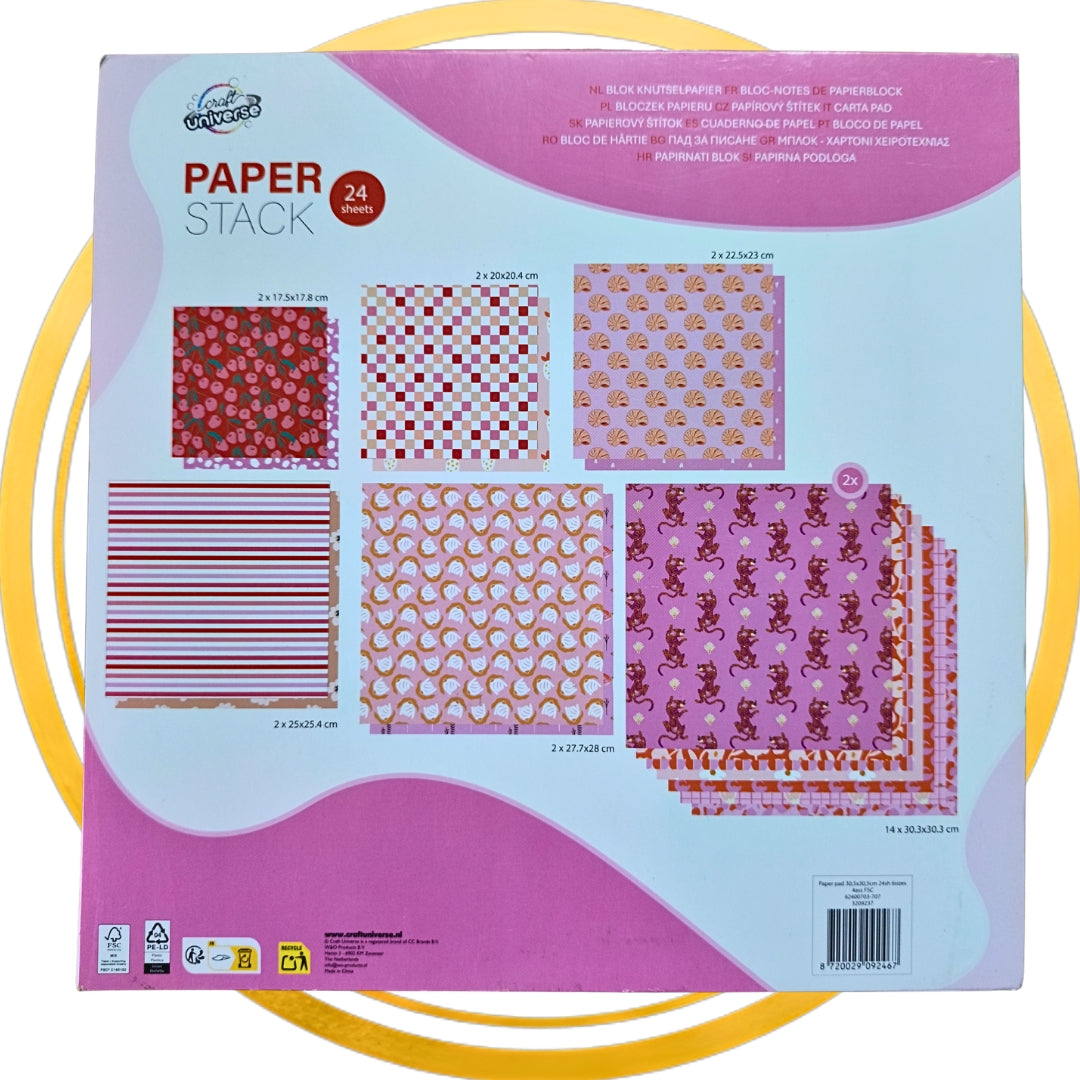 Zestaw Papierów Ozdobnych Craft Universe Scrapbooking Origami 24szt
