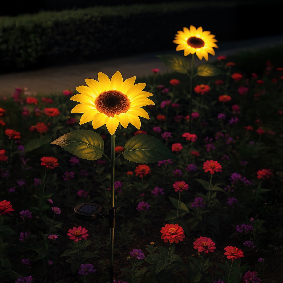 Lampka Solarna Wbijana LED Sunflower Słonecznik Ogrodowa IP44