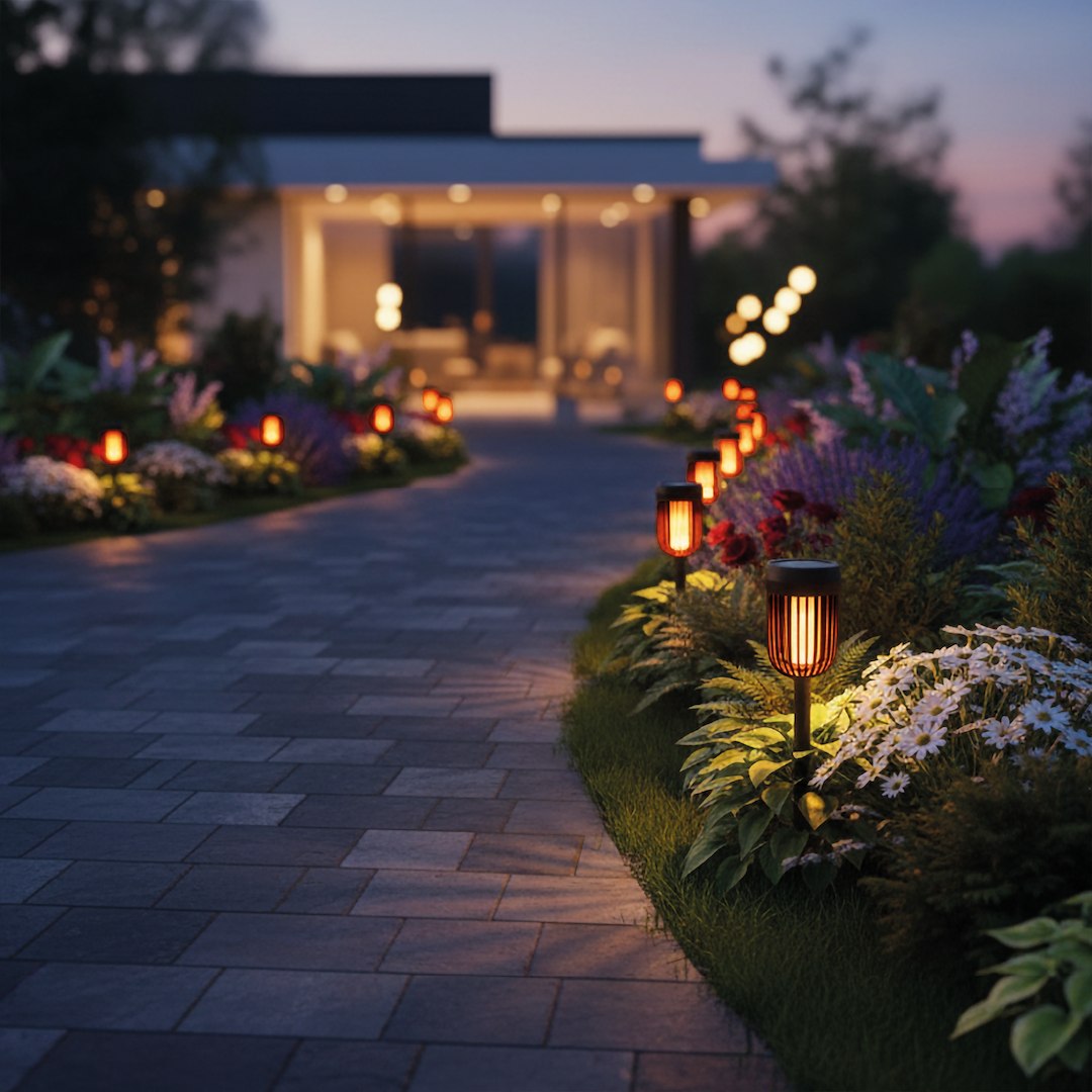 Lampka Solarna Ogrodowa Wbijana Flame LED 1800K Pochodnia IP44