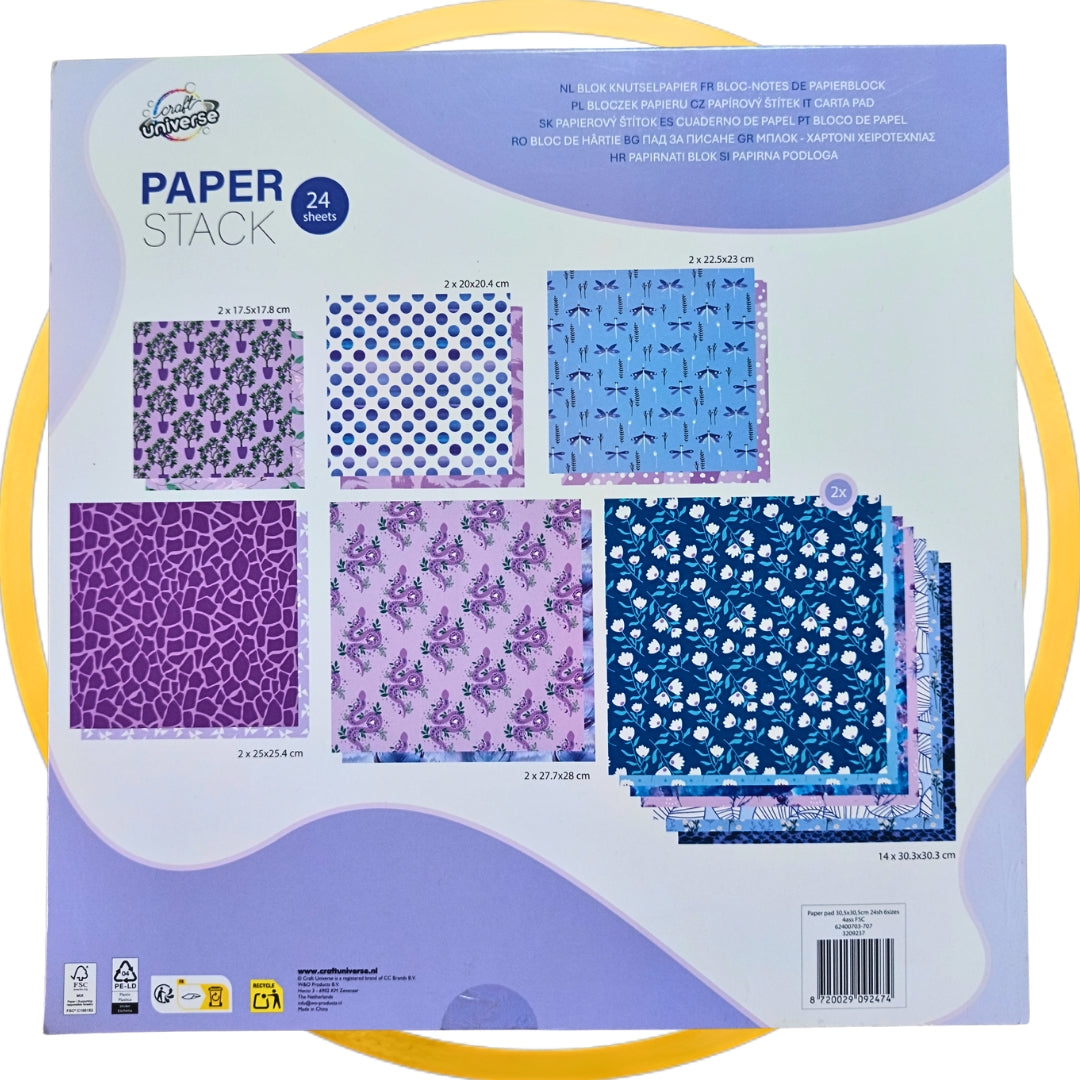 Zestaw Papierów Ozdobnych Craft Universe Scrapbooking Origami 24szt