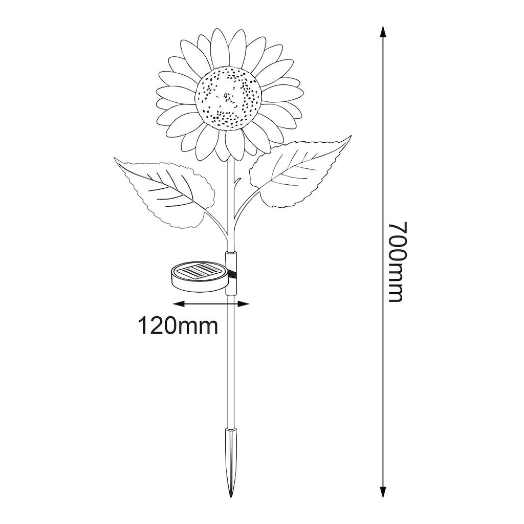 Lampka Solarna Wbijana LED Sunflower Słonecznik Ogrodowa IP44
