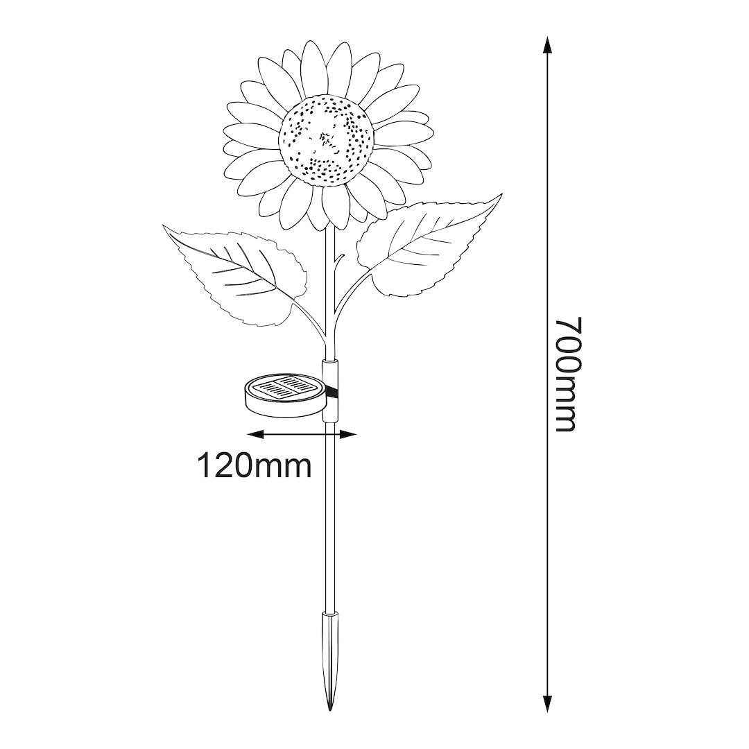 Lampka Solarna Wbijana LED Sunflower Słonecznik Ogrodowa IP44